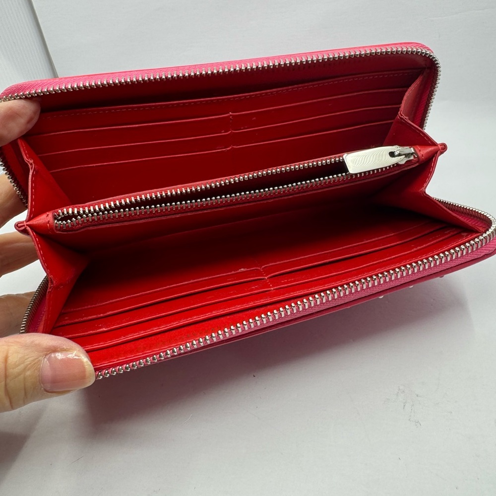Christian Louboutin Zip Around Studded Pink Wallet 23043 - Picture 4 of 6